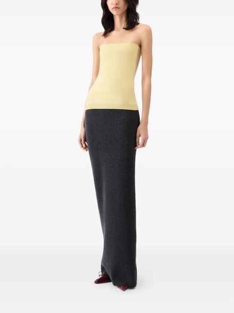 Jacquemus strapless knitted top - Yellow