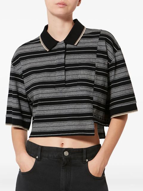 MARANT ÉTOILE Isalyne striped polo top - Black