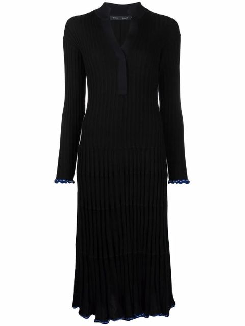 Proenza Schouler V-neck silk-blend dress - Black - zdjęcie produktu nr 1