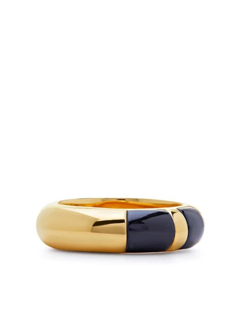 Monica Vinader Kate Young striped D-shape band ring - Gold - zdjęcie produktu nr 1