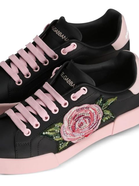 Dolce & Gabbana floral-print sneakers - Black