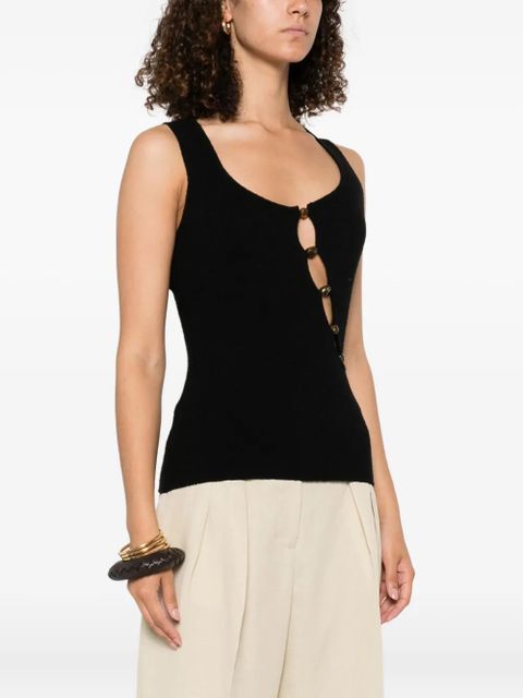 SIR. beaded cut-out tank top - Black