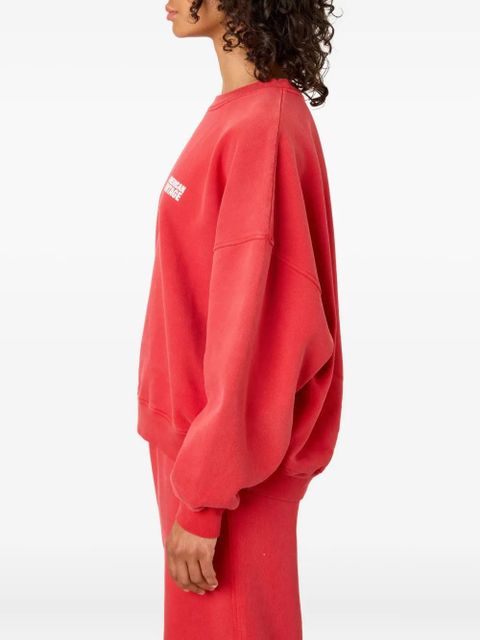 American Vintage Plizzy logo-patch crew-neck sweatshirt - Red