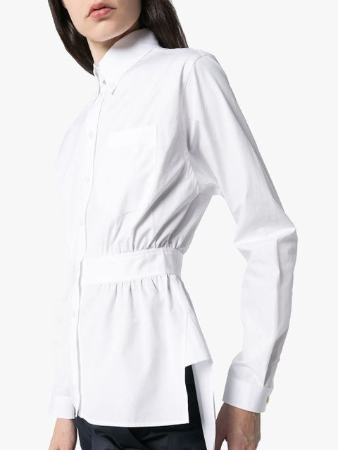 Prada gathered-waist button-down shirt - White
