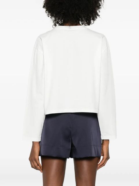 Maje Yacht Club-embroidered T-shirt - White