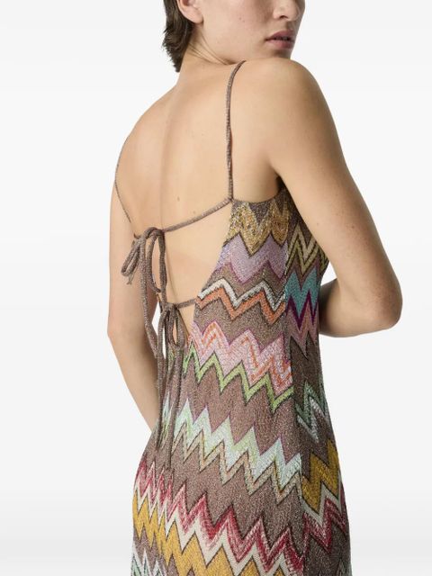 Missoni zigzag-pattern mini dress - Brown