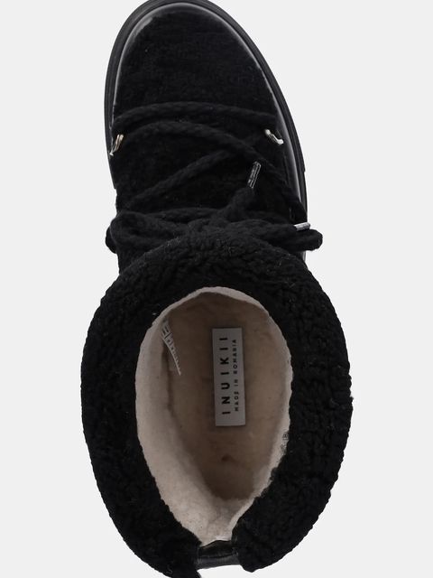 Inuikii śniegowce skórzane Curly kolor czarny 1001.003.0281.000
