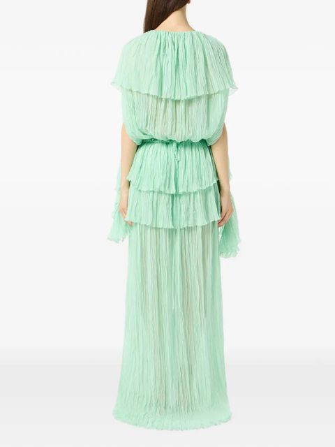 Blumarine ruffled pleated dress - Green