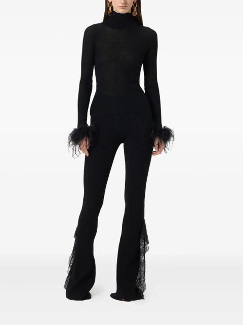 Blumarine lace-detail trousers - Black