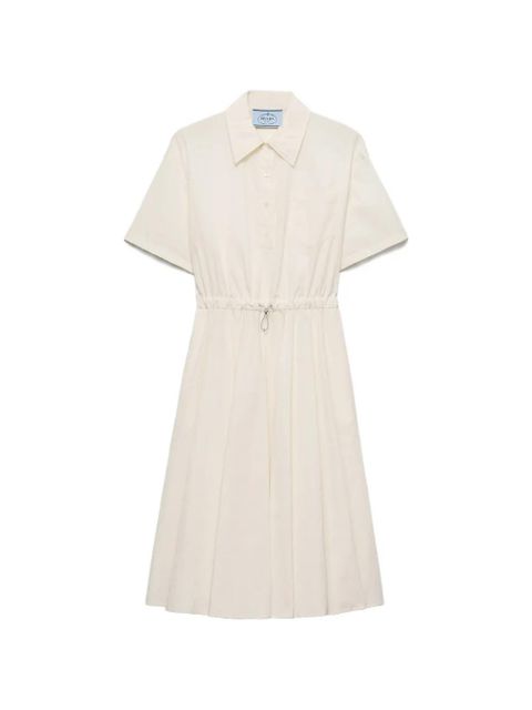 Prada short-sleeved technical pongé dress - Neutrals - zdjęcie produktu nr 1