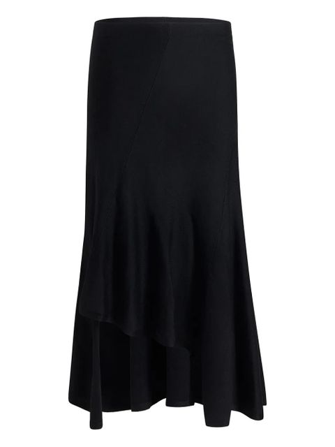 KHAITE Miranda asymmetric-hem midi skirt - Black - zdjęcie produktu nr 1