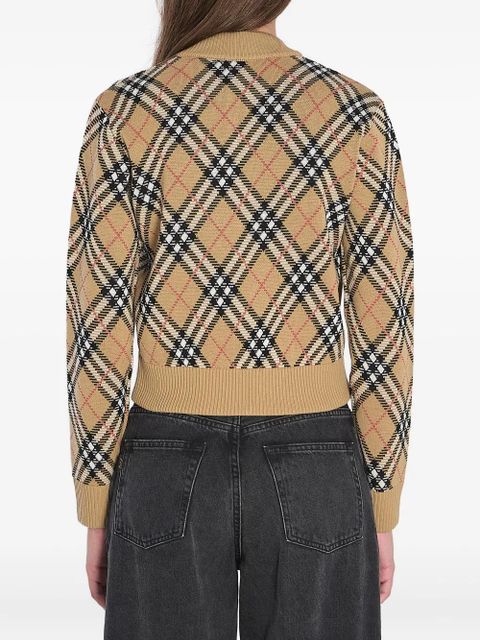 Burberry checked zip-up cardigan - Brown - zdjęcie produktu nr 2