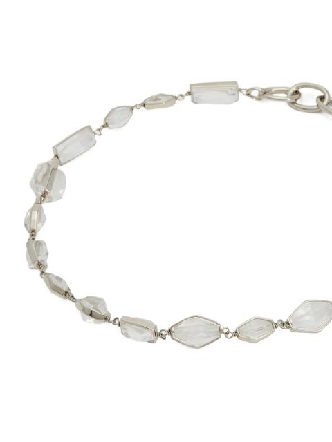 Jil Sander stone-embellished chain necklace - Silver - zdjęcie produktu nr 2