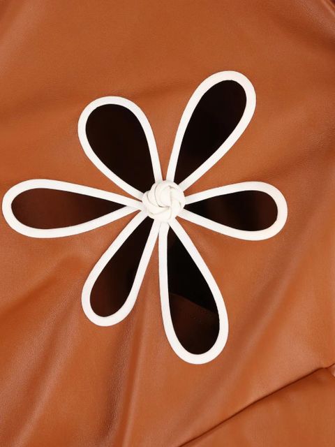 FENDI flower appliqué coat - Brown
