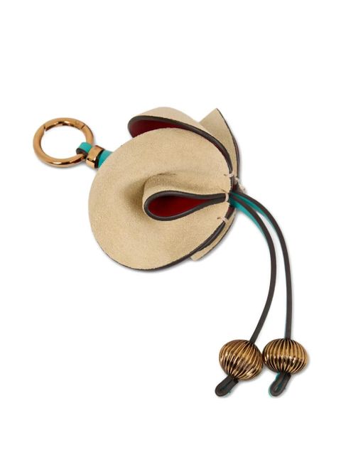 ETRO leather flower keyring - Red