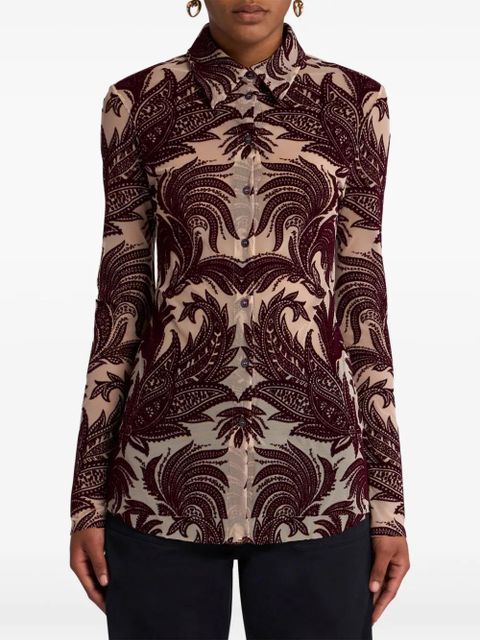 ETRO paisley-jacquard shirt - Brown