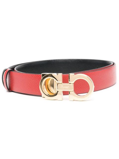 Ferragamo Gancini-buckle calf leather belt - Red - zdjęcie produktu nr 1