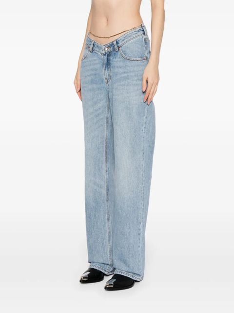 Alexander Wang cable-chain link cotton straight jeans - Blue