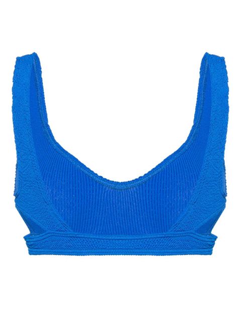 Bond-eye Nino smocked bikini top - Blue