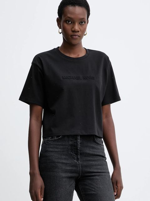 MICHAEL Michael Kors t-shirt bawełniany damski kolor czarny MF551TR2ZU - zdjęcie produktu nr 1