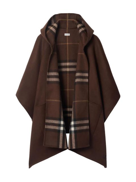 Burberry hooded checked cape - Brown - zdjęcie produktu nr 1