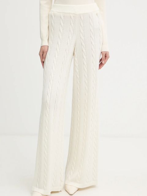 Guess spodnie dresowe z dodatkiem wełny GEMMA damskie kolor beżowy gładkie W5BB52 Z1192 - zdjęcie produktu nr 1