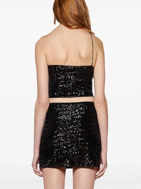 Oséree sequin-embellished crop top - Black