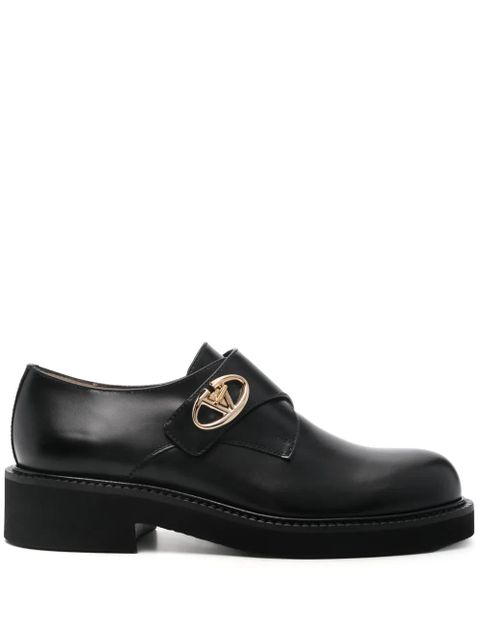 Valentino Garavani VLogo Signature leather monk shoes - Black
