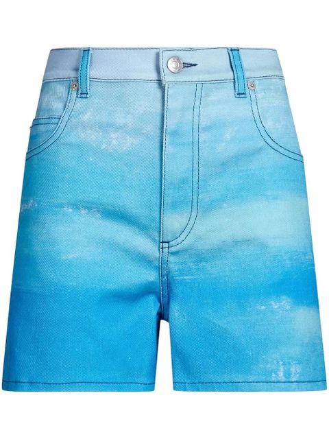 Marni tie-dye high-waist shorts - Blue - zdjęcie produktu nr 1