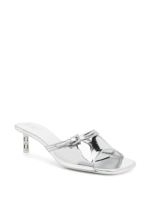 GCDS 60mm mirrored leather sandals - Silver - zdjęcie produktu nr 2