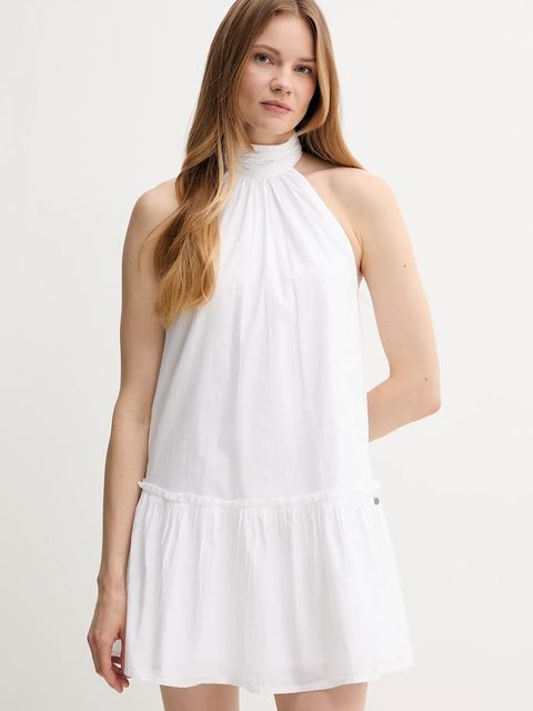 Pepe Jeans sukienka bawełniana kolor biały mini rozkloszowana PL953761 - zdjęcie produktu nr 1