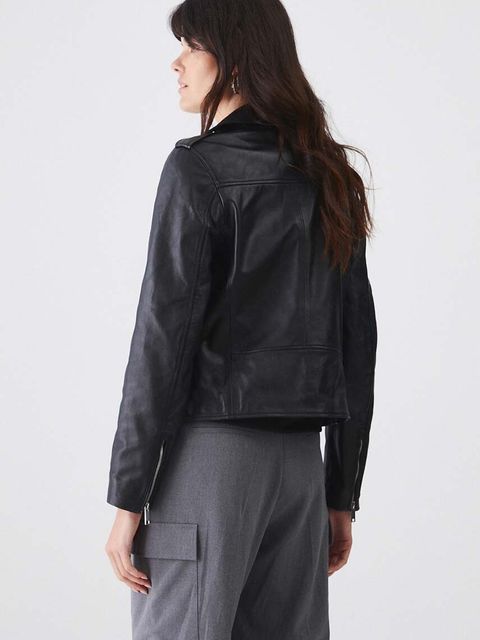 Medicine kurtka skórzana damska kolor czarny przejściowa - zdjęcie produktu nr 2