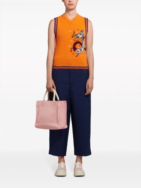 Marni small raffia tote bag - Pink