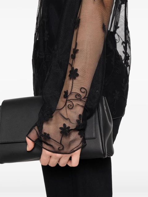 TOTEME floral-embroidered shirt - Black