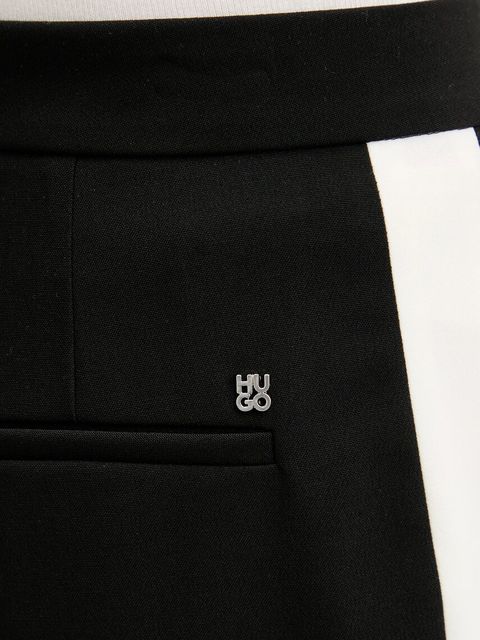 HUGO spodnie damskie kolor czarny dzwony high waist 50544753