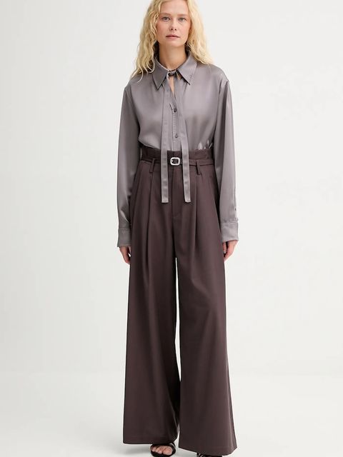 ISABELLE BLANCHE koszula damska kolor szary relaxed z kołnierzykiem klasycznym IS25FW-C059-T008