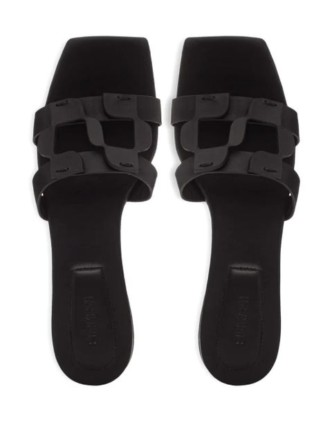 Simkhai monogram-detail flat sandals - Black