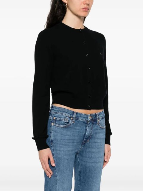 SANDRO ruffle-trim cardigan - Black