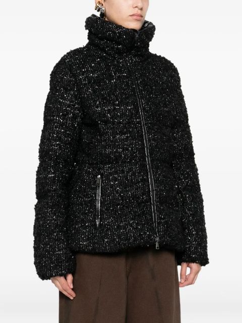 Moncler zip-fastening tweed jacket - Black