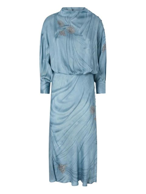 PINKO embellished long-sleeve dress - Blue - zdjęcie produktu nr 1