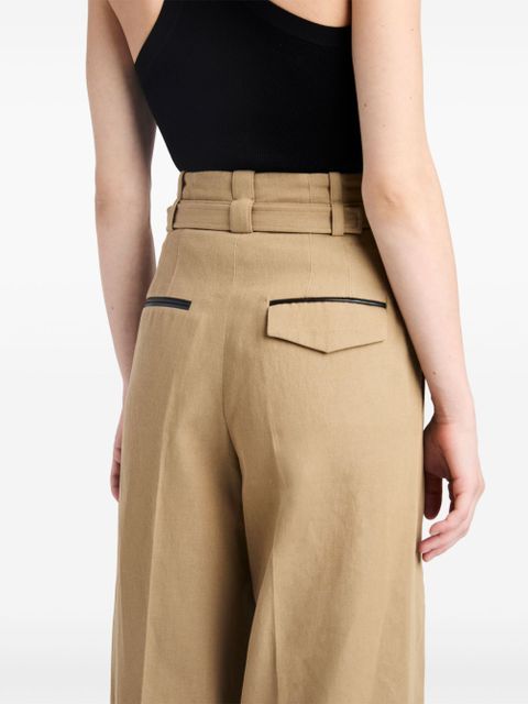 Proenza Schouler Dana wide-leg cotton-linen trousers - Neutrals