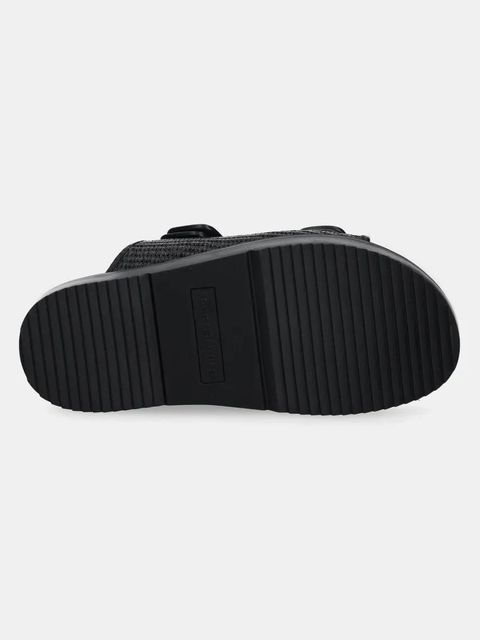 Tommy Hilfiger klapki TH DOUBLE STRAP RAFFIA SANDAL damskie kolor czarny FW0FW08940