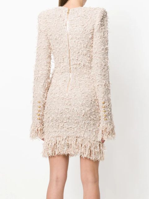 Balmain frayed fitted dress - Pink - zdjęcie produktu nr 2