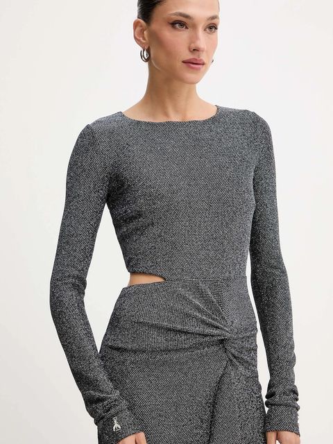 Patrizia Pepe sukienka kolor srebrny mini dopasowana 2A2972 J340