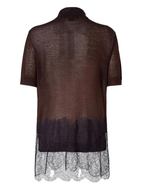 FENDI lace polo shirt - Brown - zdjęcie produktu nr 2