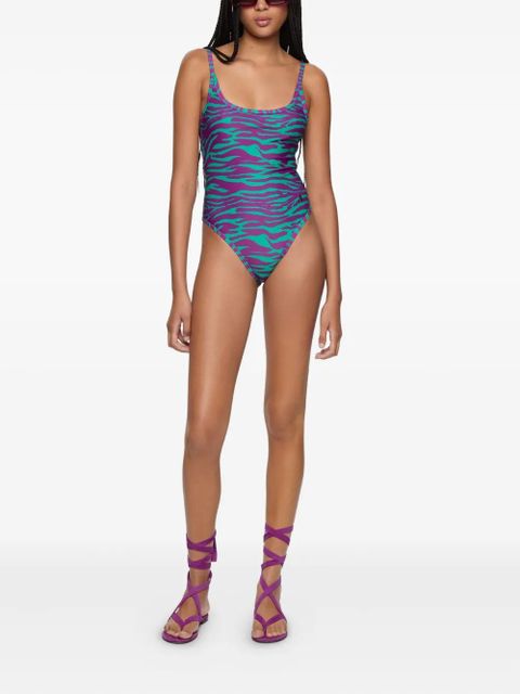 The Attico zebra-print swimsuit - Purple - zdjęcie produktu nr 2