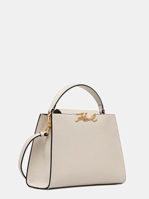 Karl Lagerfeld torebka skórzana K/SIGNATURE kolor beżowy B1W30058 - zdjęcie produktu nr 2