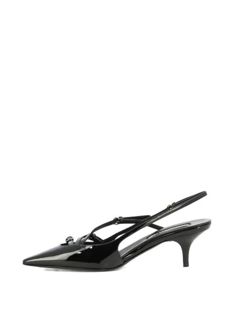 Miu Miu 45mm patent-leather slingback pumps - Black