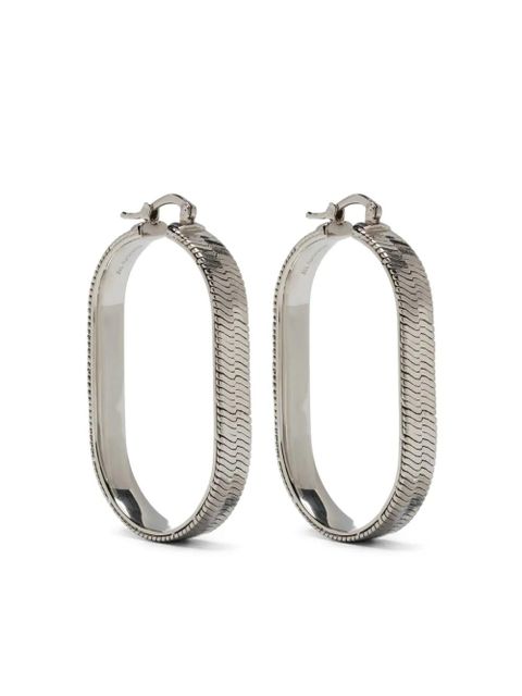 Jil Sander textured oval-hoop earrings - Silver - zdjęcie produktu nr 1