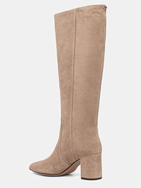 Twinset kozaki zamszowe damskie kolor beżowy na słupku 252TGT162 - zdjęcie produktu nr 2